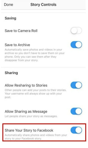 steps for sharing instagram stories to facebook
